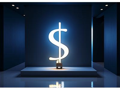 A glowing, abstract representation of a luxury brand's logo within a sophisticated virtual showroom, symbolizing increased engagement.