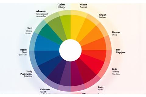 A vibrant color wheel indicating different emotions associated with specific colors, illustrating color psychology in branding.