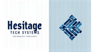 Before and after comparison of Heritage Tech Systems' branding, showing a shift from a traditional, dated aesthetic to a sleek, contemporary design.