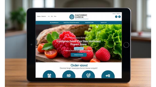 Gastronomic Garden website homepage on a tablet