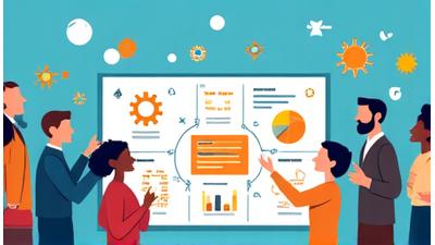 A vibrant explainer video scene depicting a complex business process simplified through engaging animated characters and infographics.