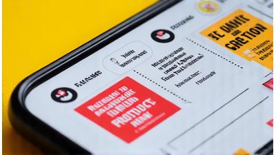 A vibrant social media feed displaying various animated posts, stories, and short video advertisements that stand out in a busy timeline.