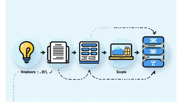 An illustrative infographic showing the animation storytelling process: concept, script, storyboard, character design, animation, and final delivery.