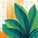 Icon representing energy efficiency through circuit boards and leaves.