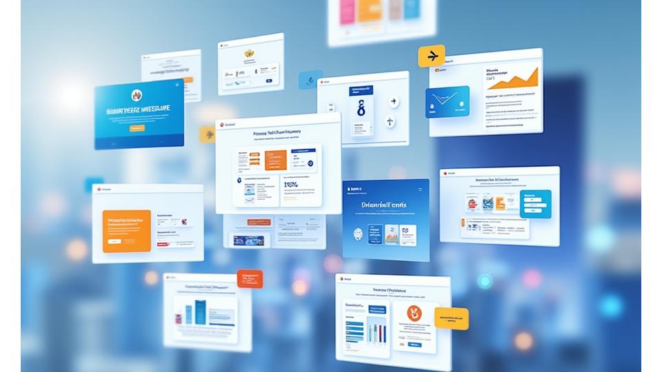 Collage of various U/X case study highlights on different screens showing positive metrics and user journey improvements