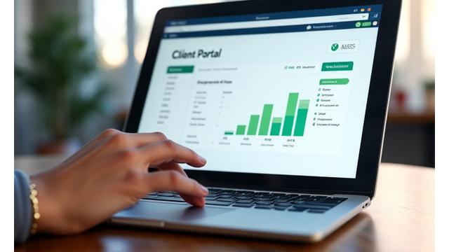Dashboard of a streamlined client portal with positive feedback
