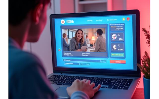 E-learning platform interface with interactive course content