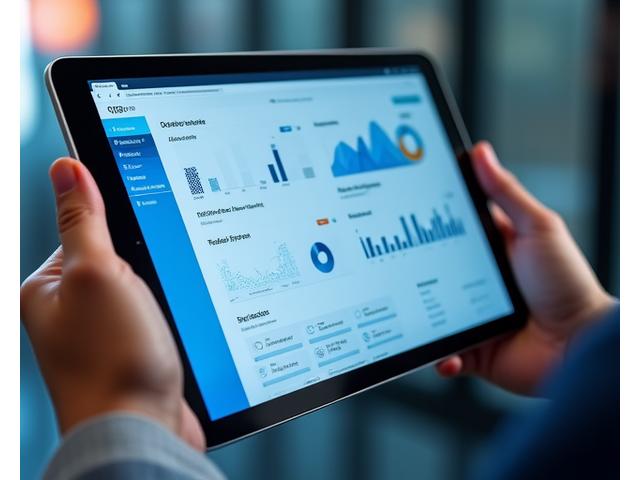 Interactive demo of a sleek business automation web application interface on a tablet