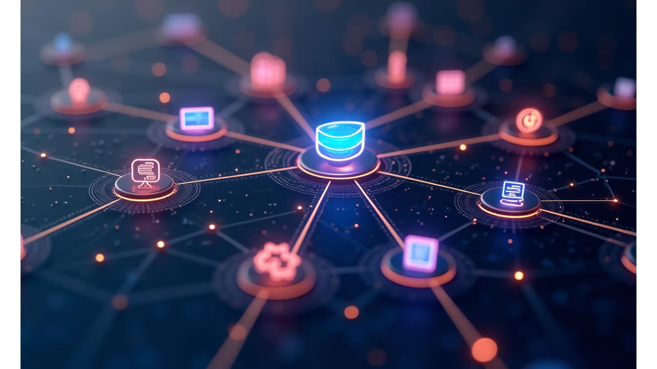 Illustration of various business systems interconnected, symbolizing seamless integration